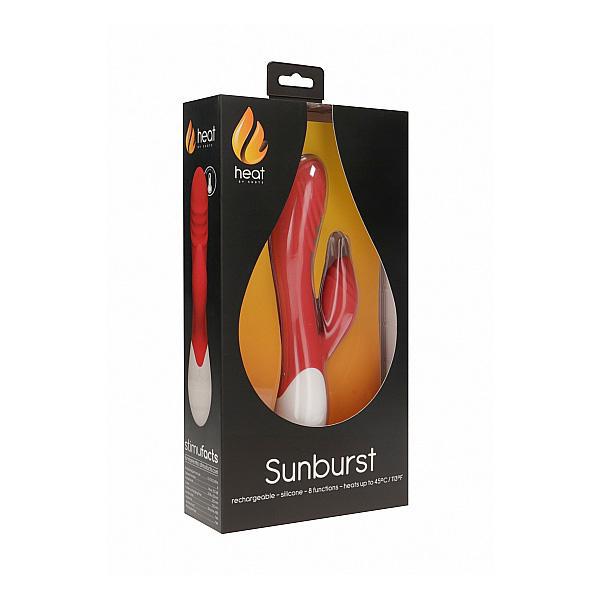 Sunburst Rechargeable Heating G-Spot Rabbit Vibrator Red