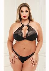 Xgen SEXY LACE HALTER SET-BLACK