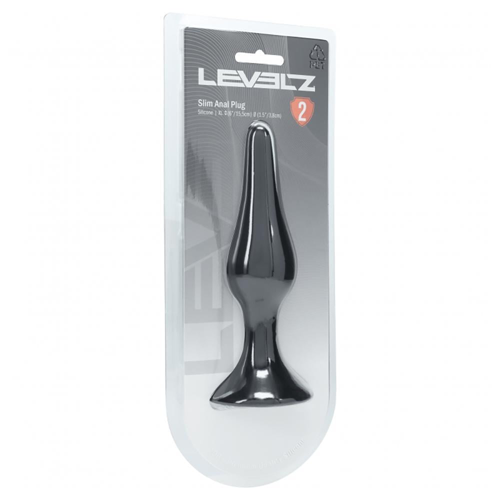 Levelz Slim Silicone Anal Plug XLarge Black