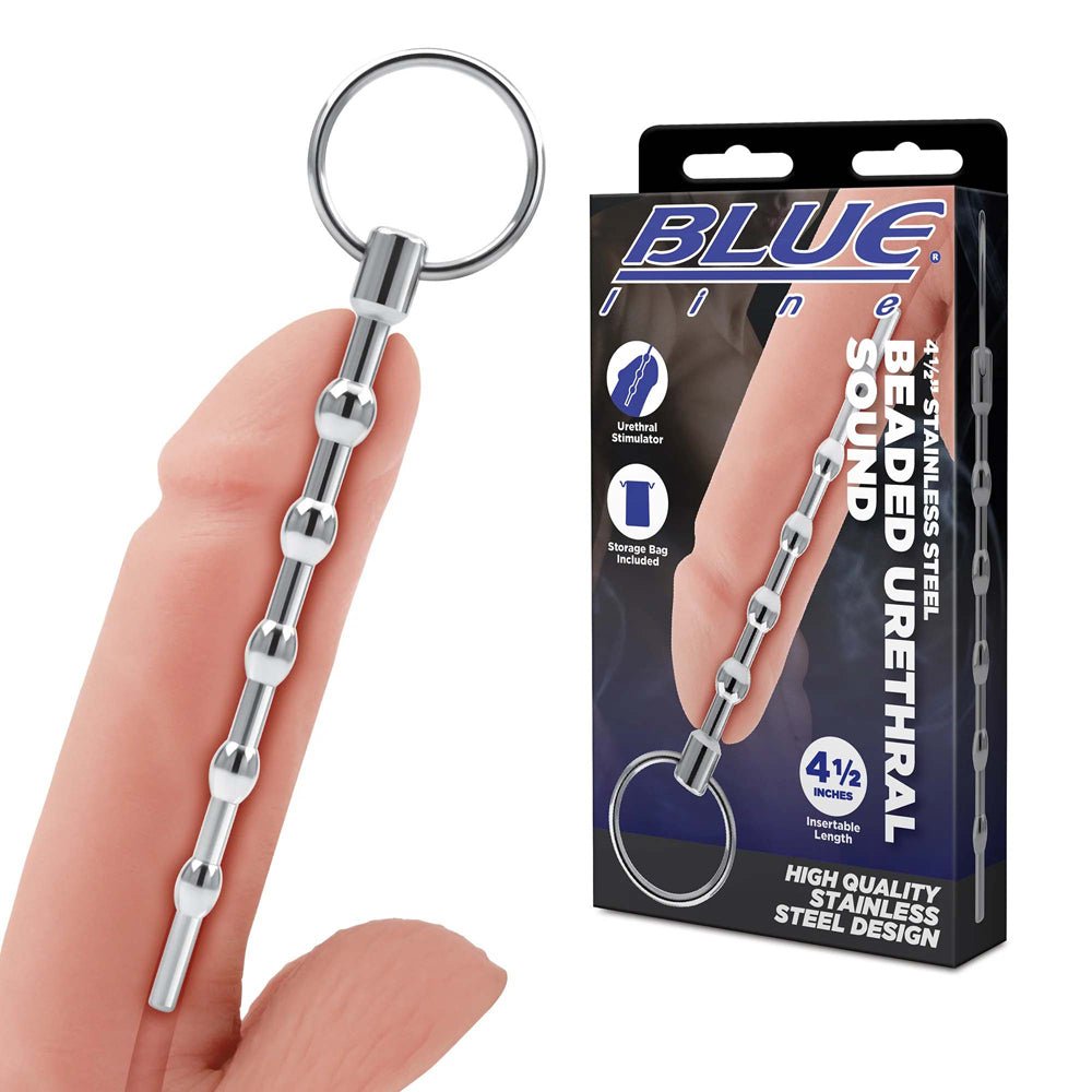 4.5" Stainless Steel Beaded Urethral Sound