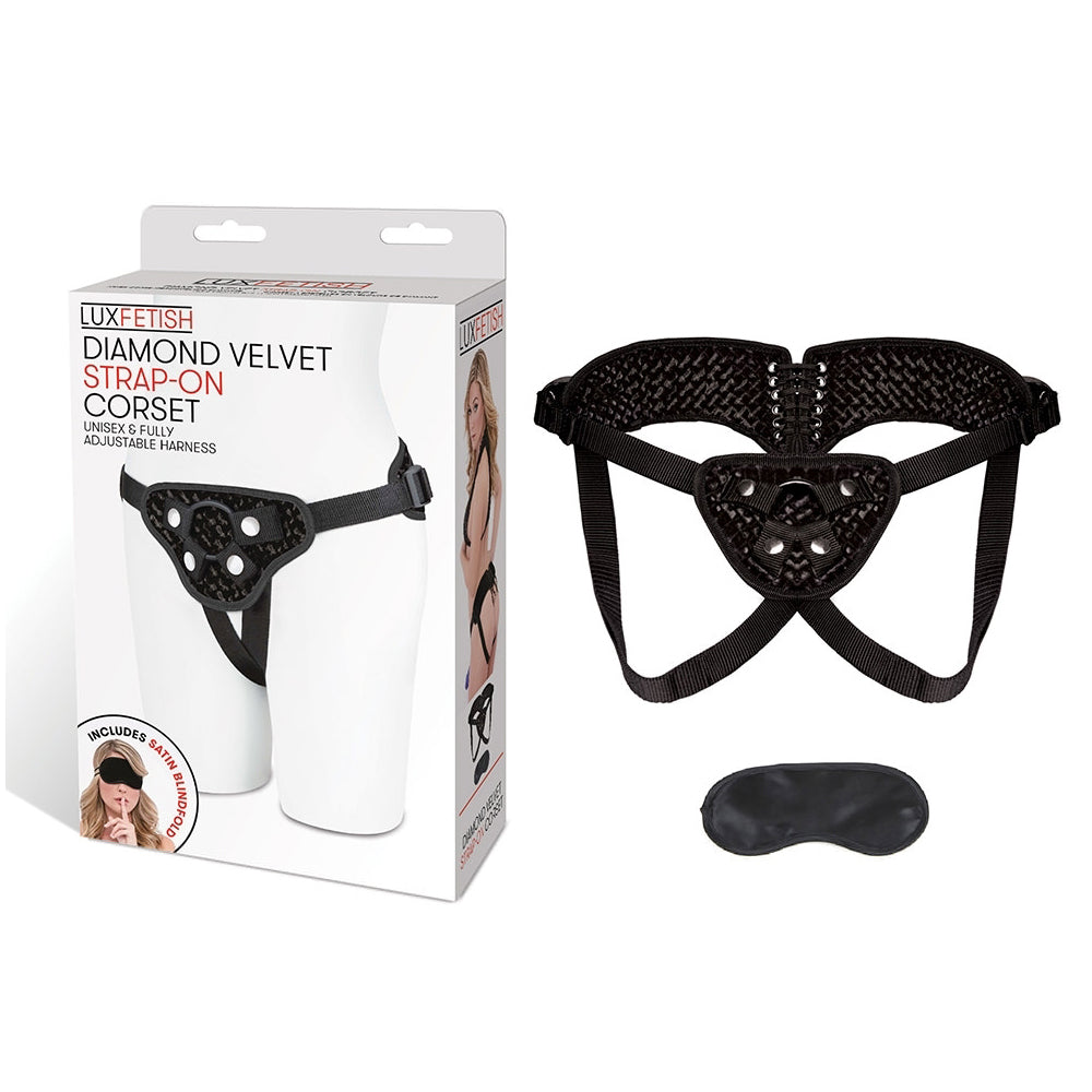 Diamond Velvet Strap-On Corset