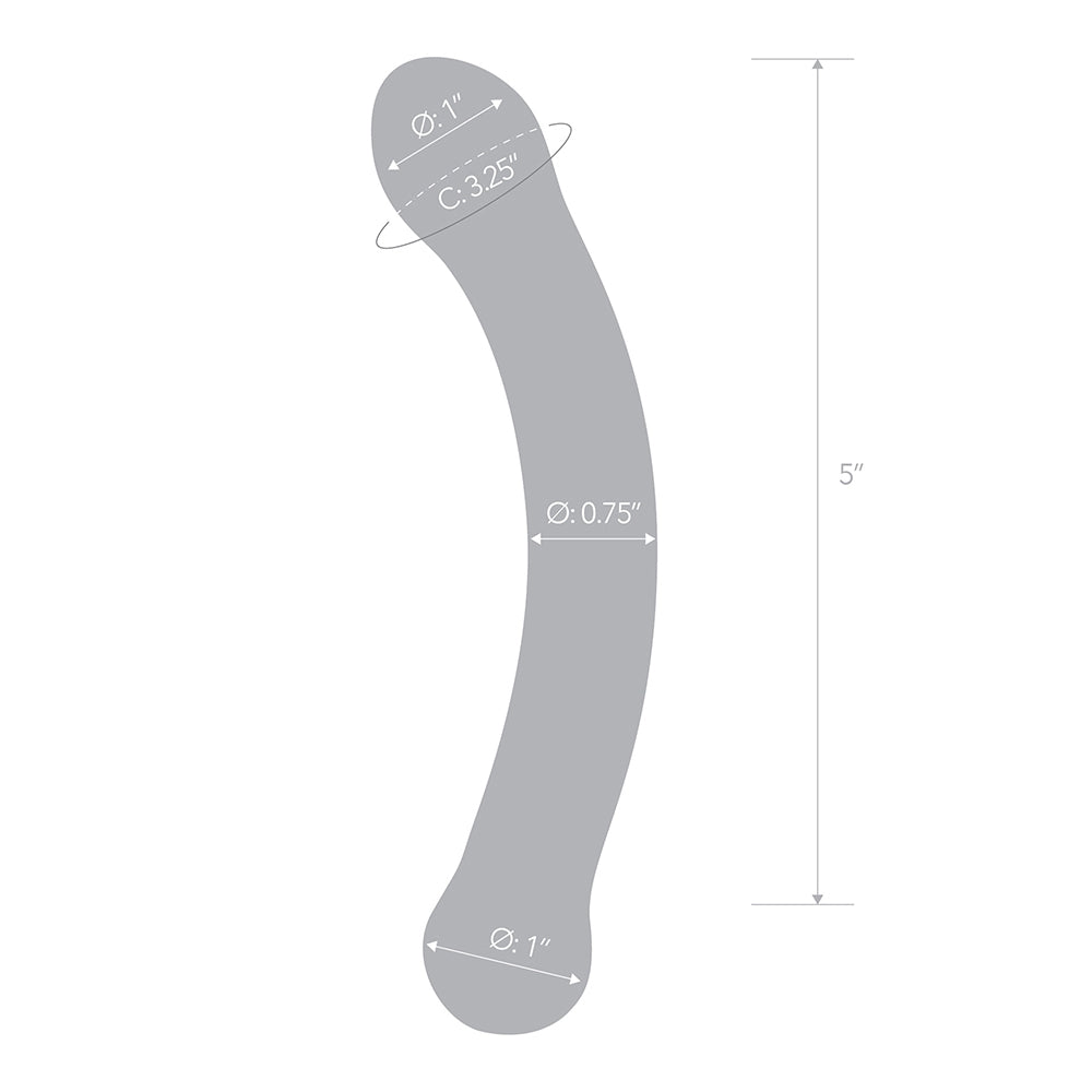 6" Curved G-Spot Glass Dildo