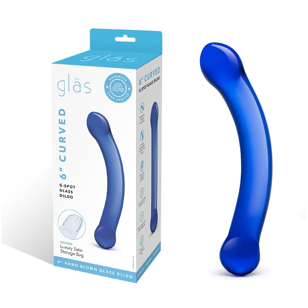 6" Curved G-Spot Glass Dildo