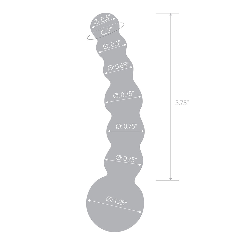 5" Curved Glass Beaded Dildo