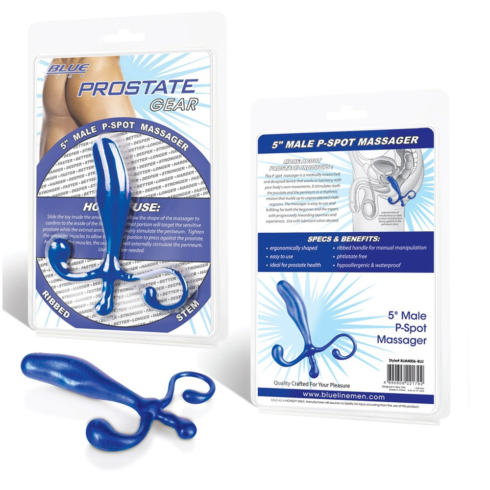 5" Male P-Spot Massager Blue