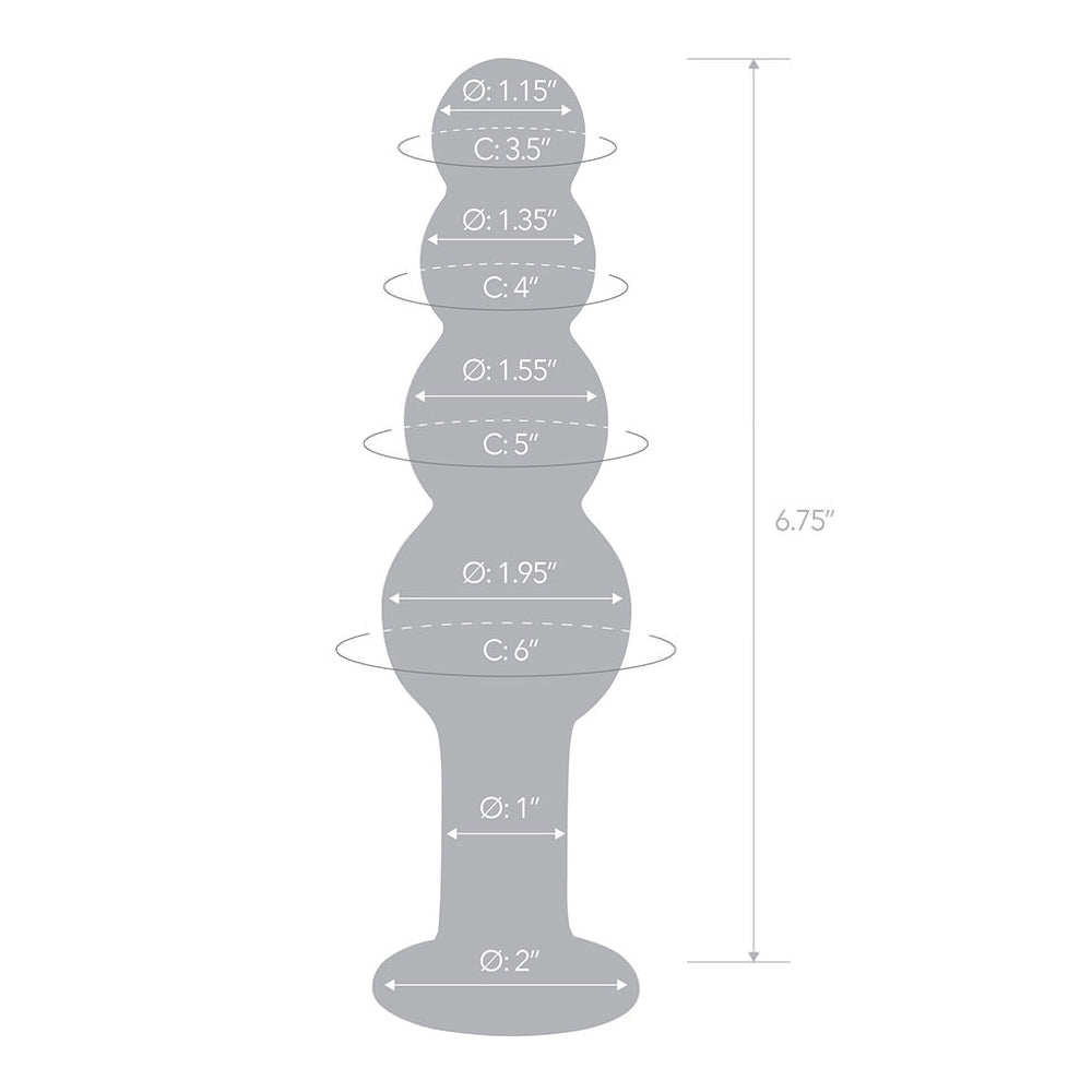 7.25" Glass Beaded Butt Plug