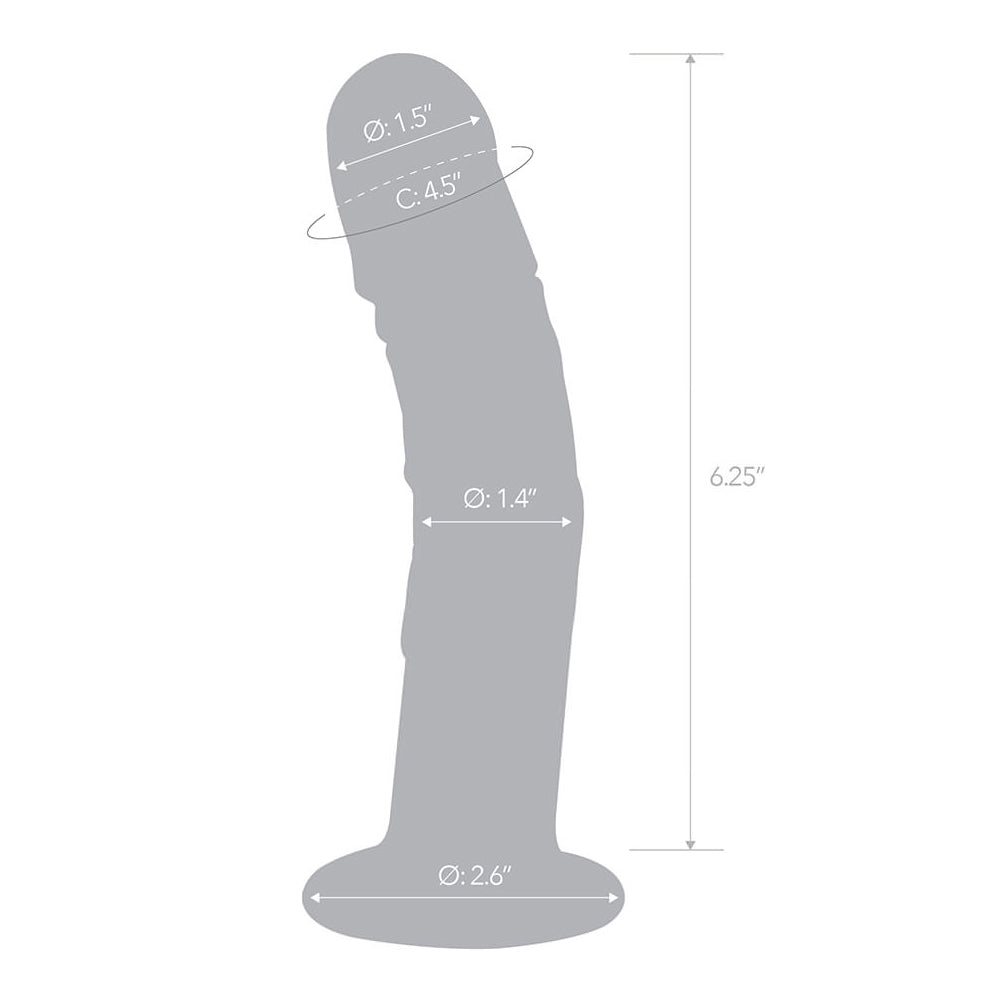 7" Curved Realistic Glass Dildo With Veins