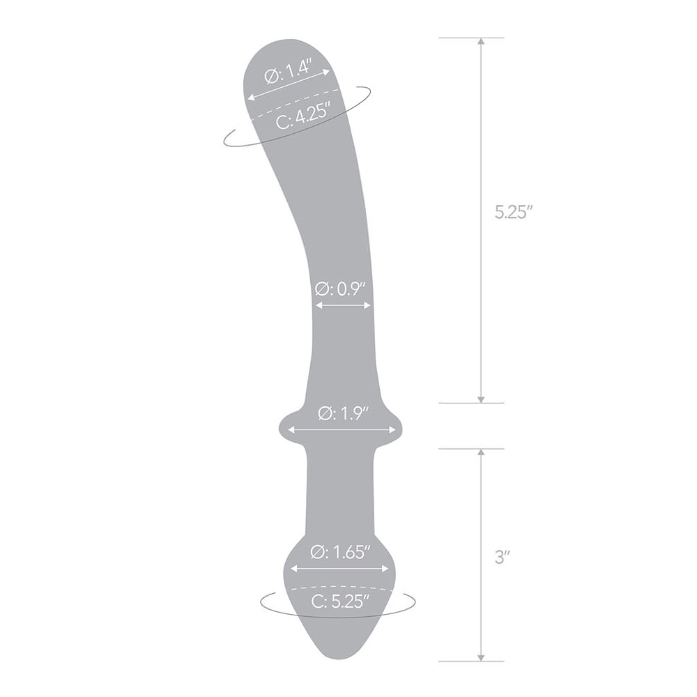 Glas 9'' Classic Curved Dual-Ended Dildo
