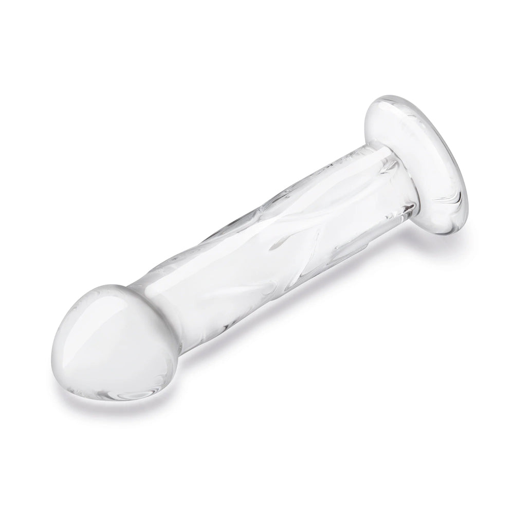 Glas 6" Glass Dildo With Veins & Flat Base