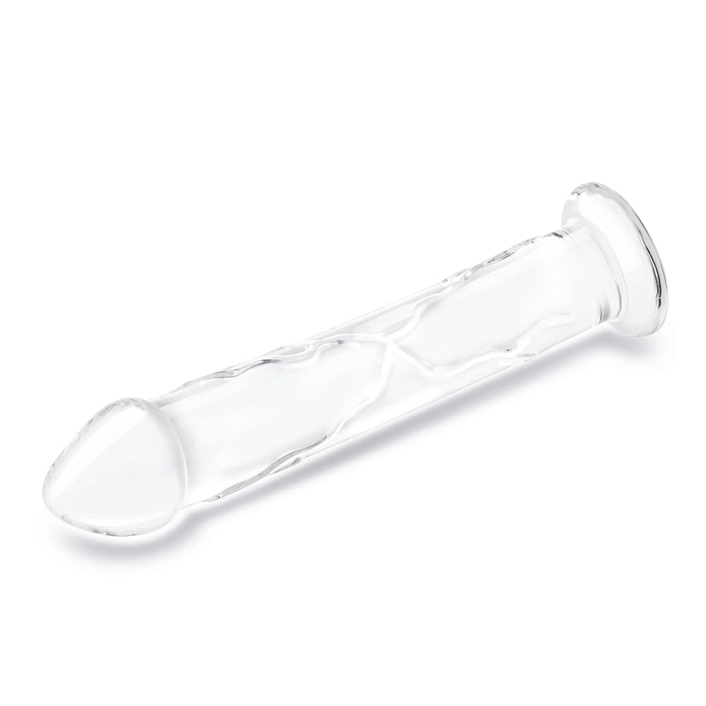 Glas 12" Glass Dildo With Veins & Flat Base