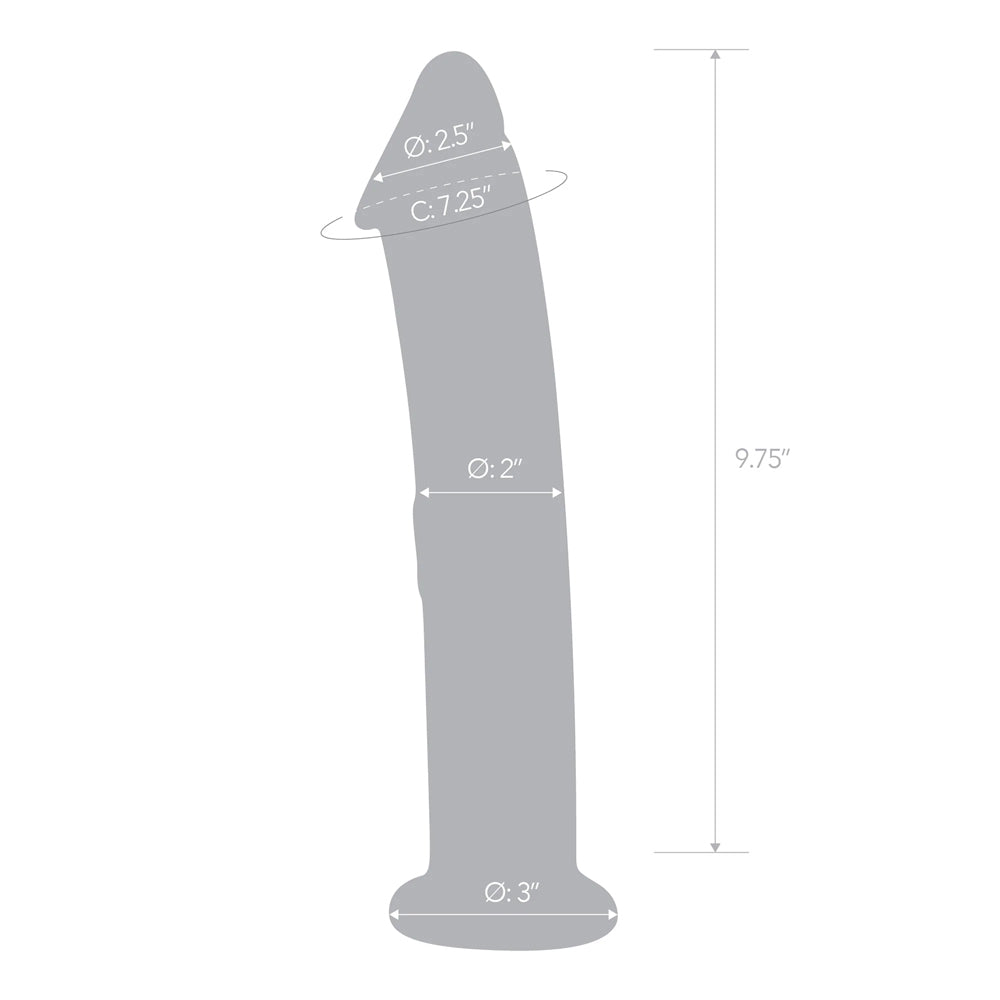 Glas 12" Glass Dildo With Veins & Flat Base
