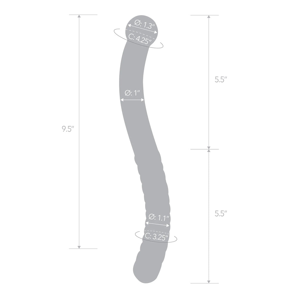Glas 11" Glass Pelvic Wand Double Ended