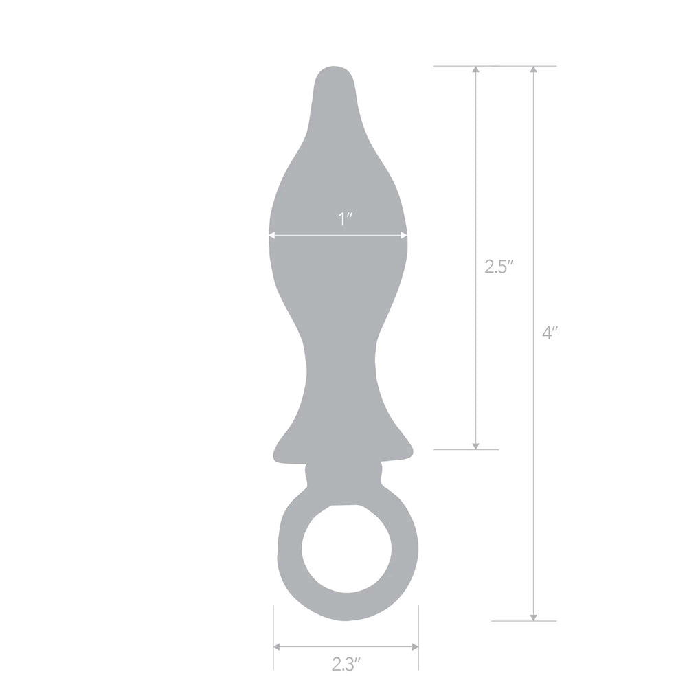 2.5" Stainless Steel Metal Tapered Butt Plug With Loop Hardware