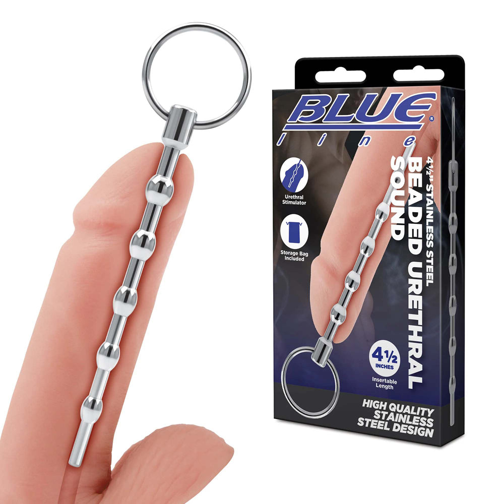 4.5" Stainless Steel Beaded Urethral Sound