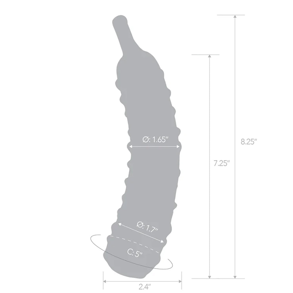 Glas Caressing Cucumber 8.25" Glass Dildo