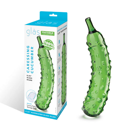 Glas Caressing Cucumber 8.25" Glass Dildo