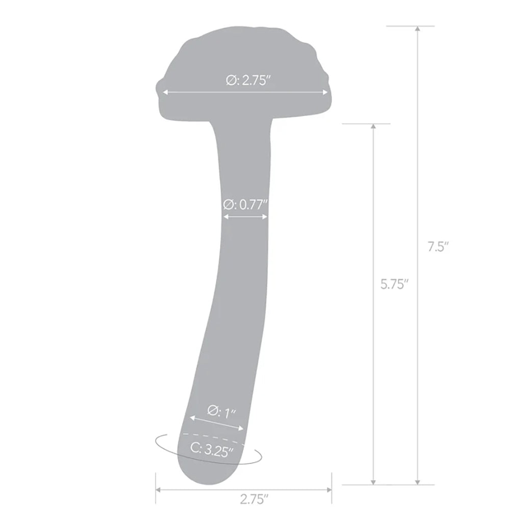 Glas Magic Mushroom 7.5" Glass Dildo