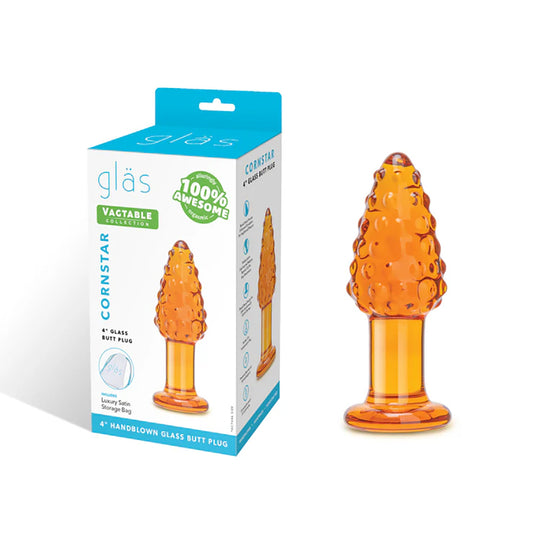 Glas Cornstar 4" Glass Butt Plug