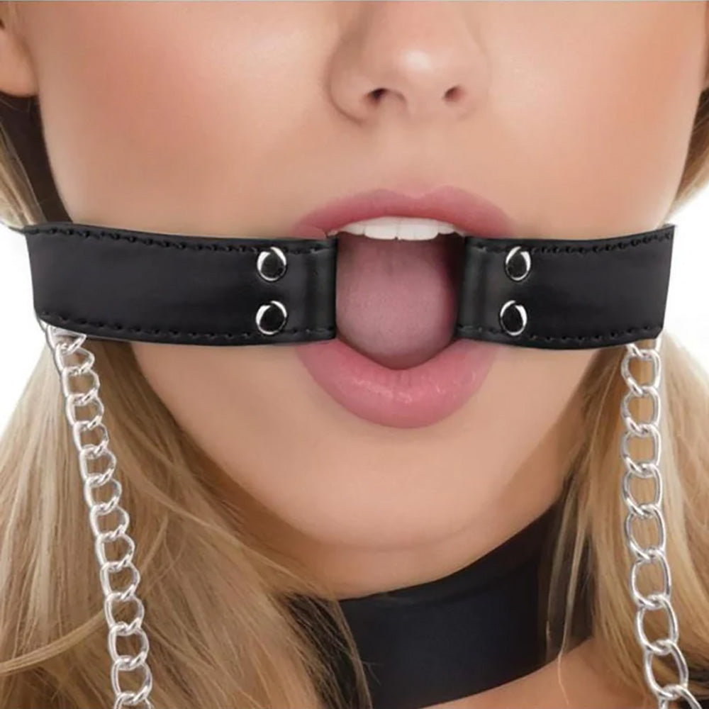 Open Mouth Gag With Nipple Clips