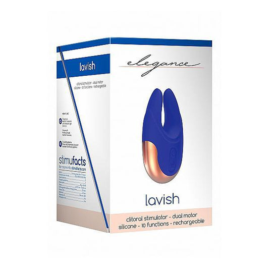 Elegance Dual Motor Clitoral Stimulator Lavish Blue