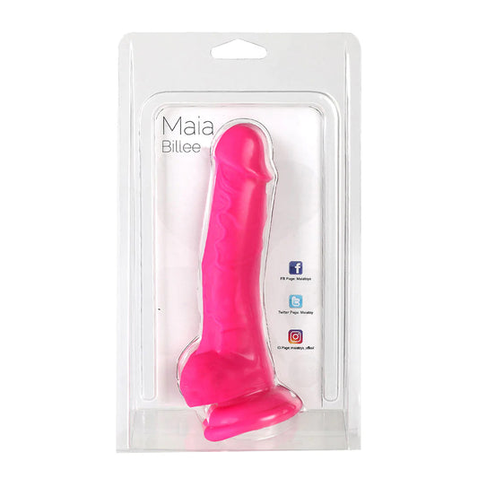 Maia Billee 7'' Realistic Silicone Suction Cup Dong Neon Pink