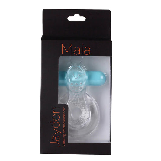 Maia Jayden USB Rechargeable Vibrating Erection Enhancer Ring Clear