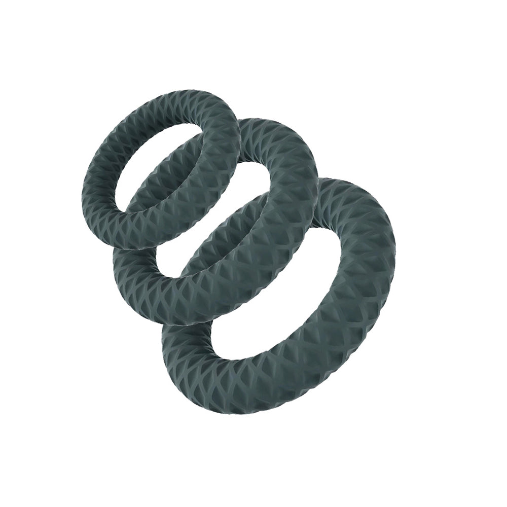 Maia Onyx 3 Piece Liquid Silicone Cock Ring Set