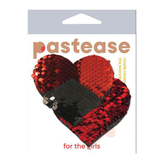 Pastease Color Changing Flip Sequins Hearts - Red/Black O/S