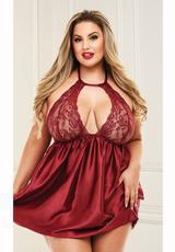 Baci SEXY LACE BABYDOLL SET-RED-MEDIUM/LARGE