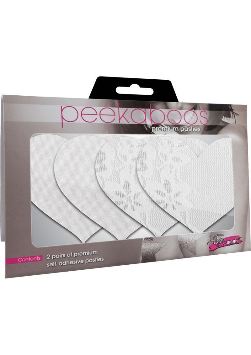 Pastease Peekaboos White Heart 2PK