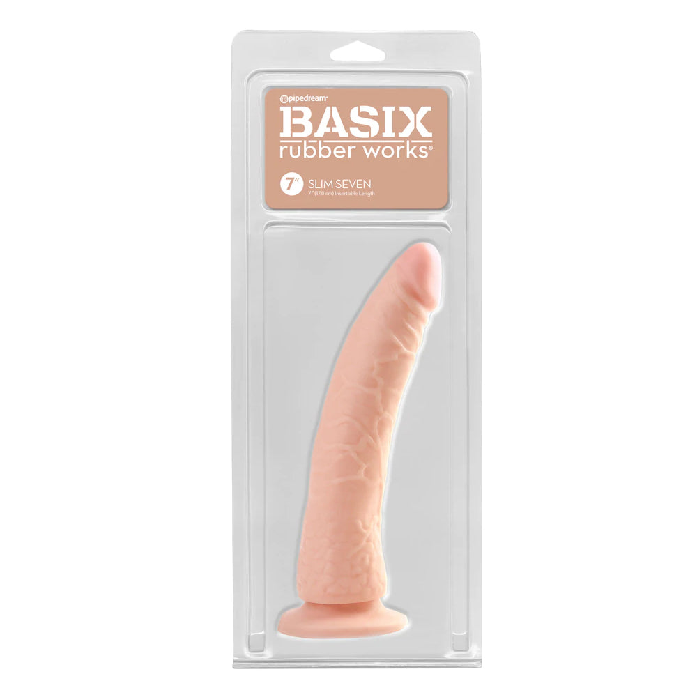 Basix Rubber Works Slim 7" with Suction Cup Flesh