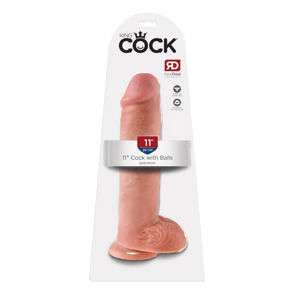 King Cock 11" Cock with Balls Flesh
