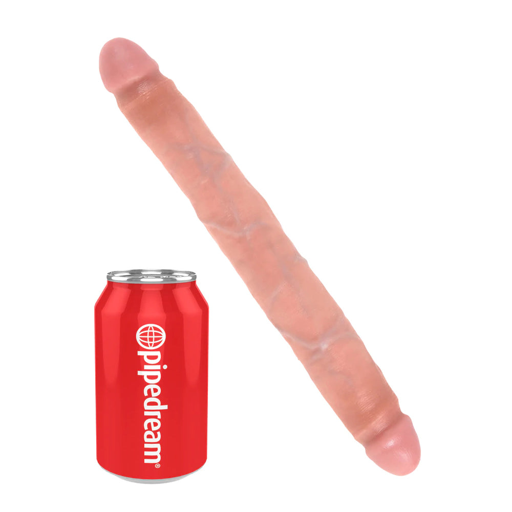 King Cock 12" Slim Double Dildo Flesh