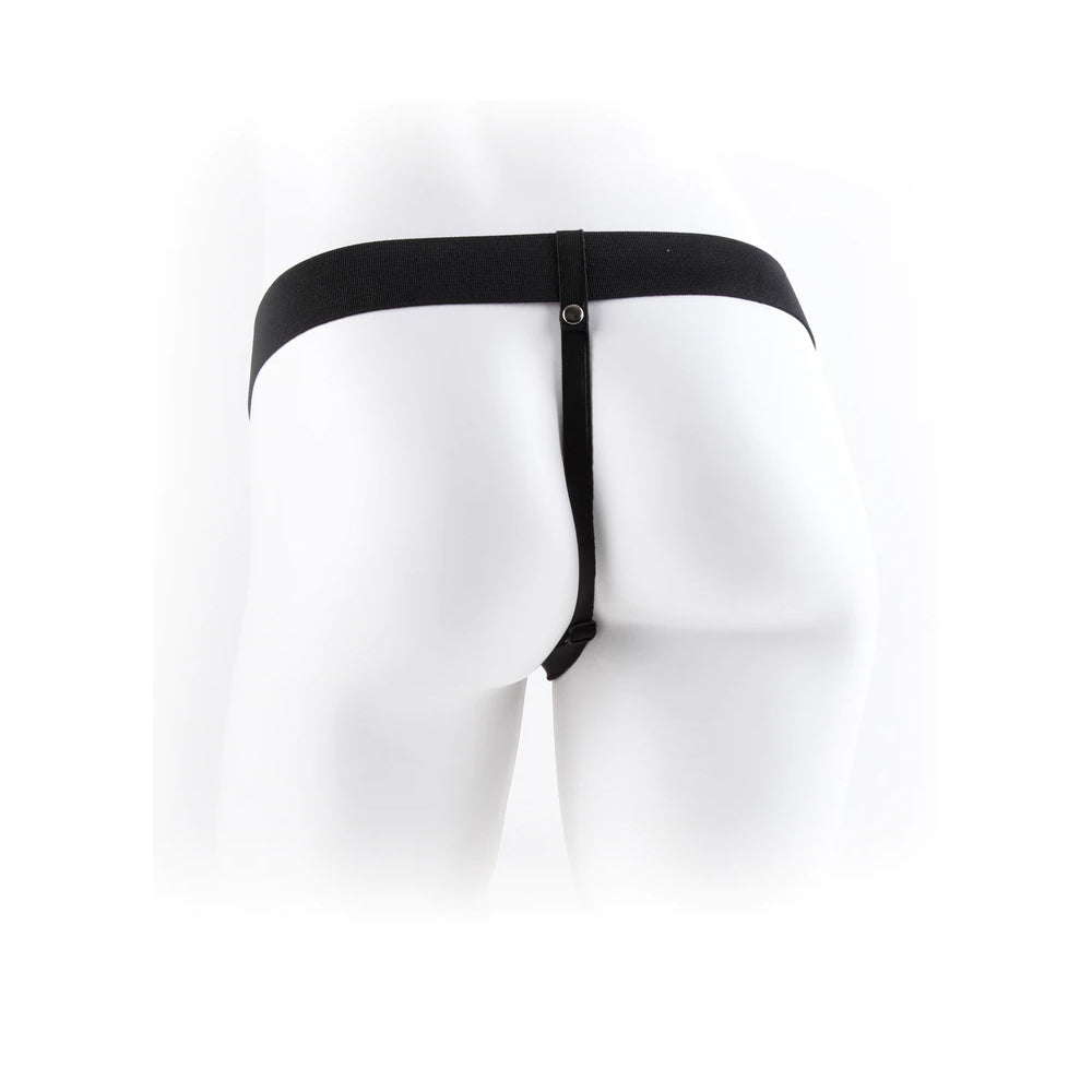 Fetish Fantasy Series 9" Vibrating Hollow Strap-On With Balls Brown