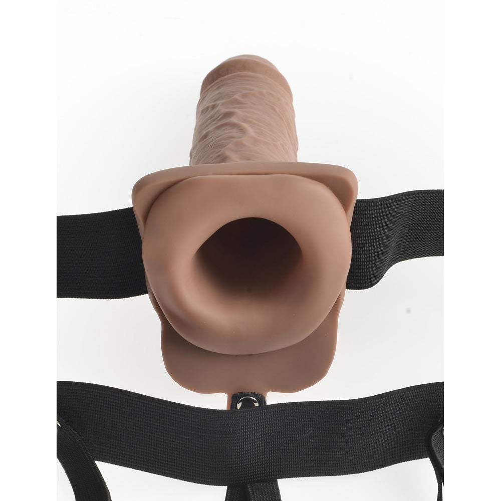 Fetish Fantasy 7" Hollow Rechargeable Strap-On With Remote Tan