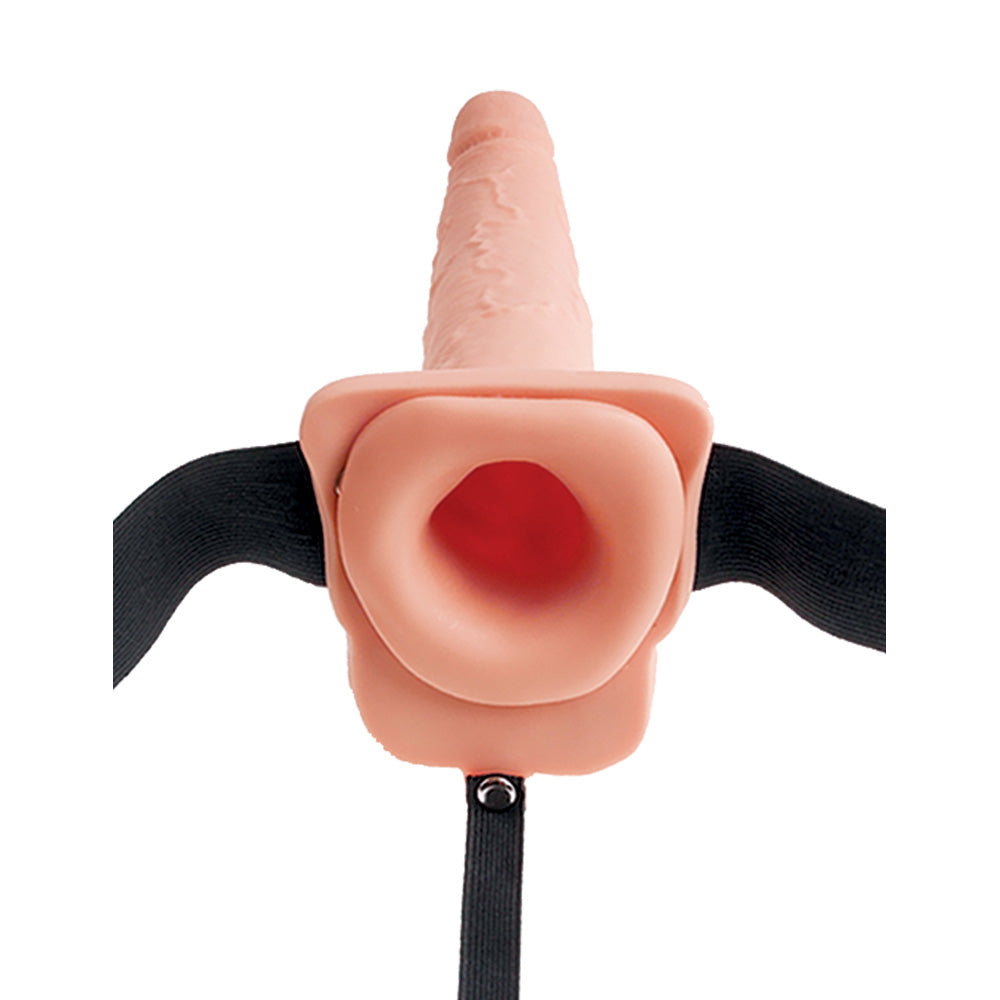 Fetish Fantasy 7.5" Hollow Squirting Strap-On With Balls Flesh
