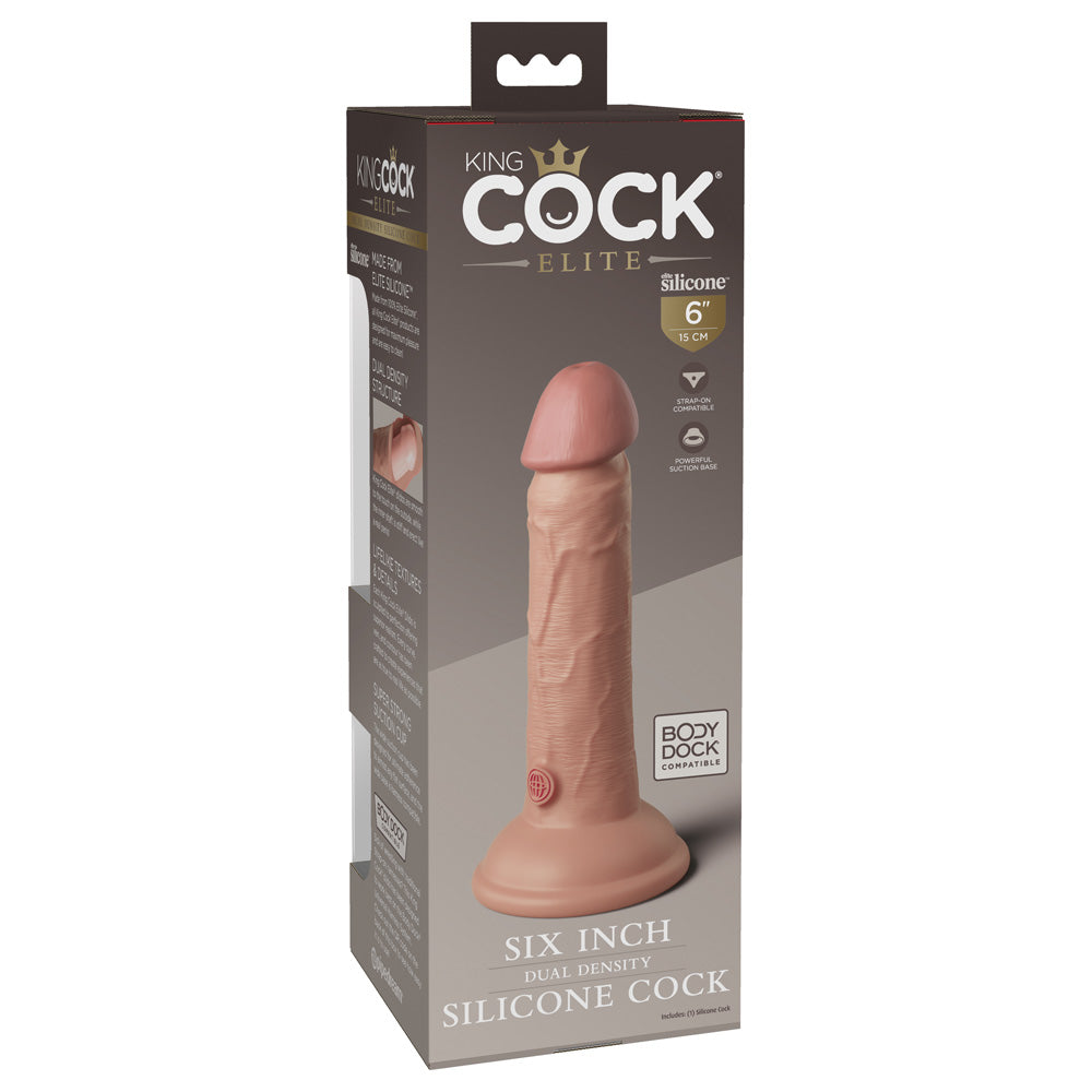 King Cock Elite 6" Dual Density Silicone Cock Light