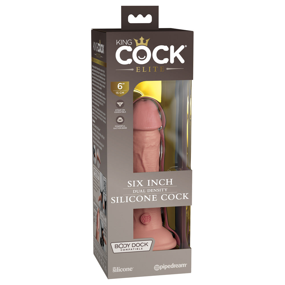 King Cock Elite 6" Dual Density Silicone Cock Light