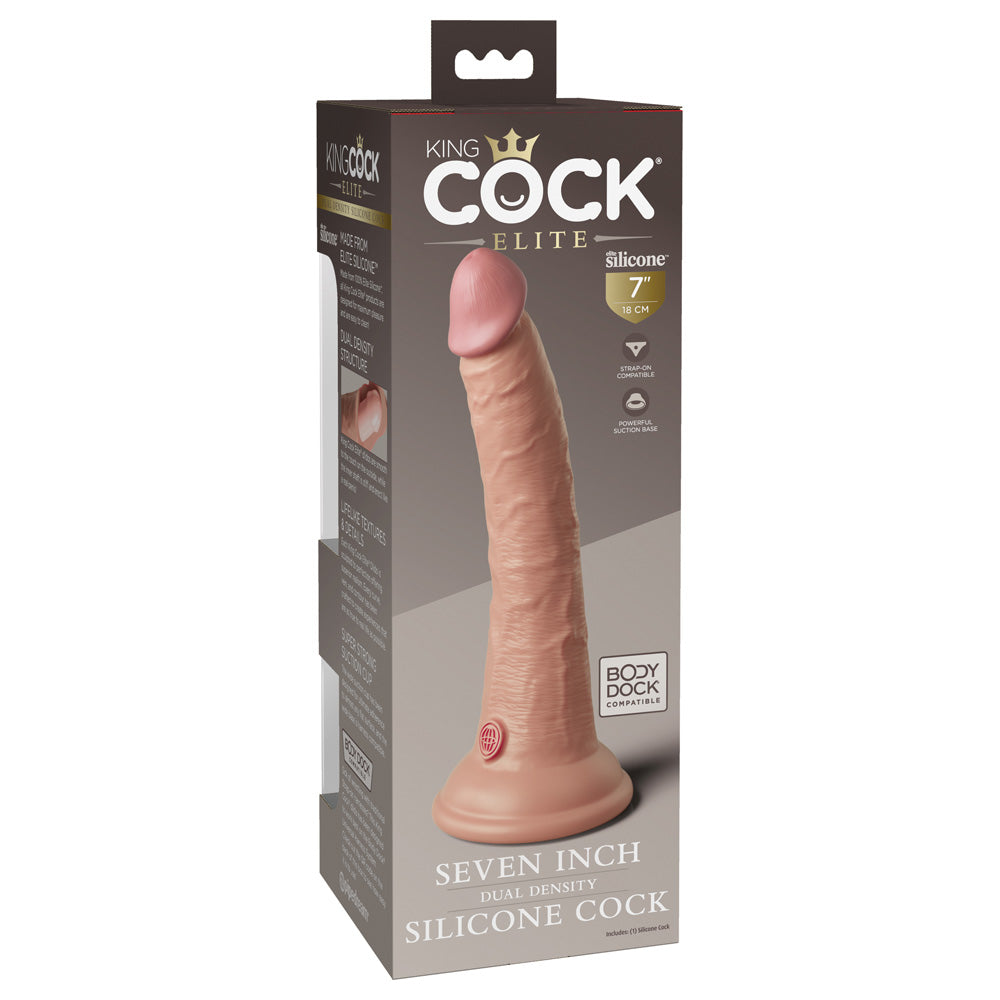 King Cock Elite 7" Dual Density Silicone Cock Light