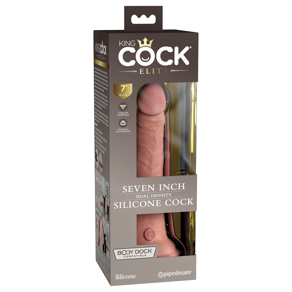 King Cock Elite 7" Dual Density Silicone Cock Light