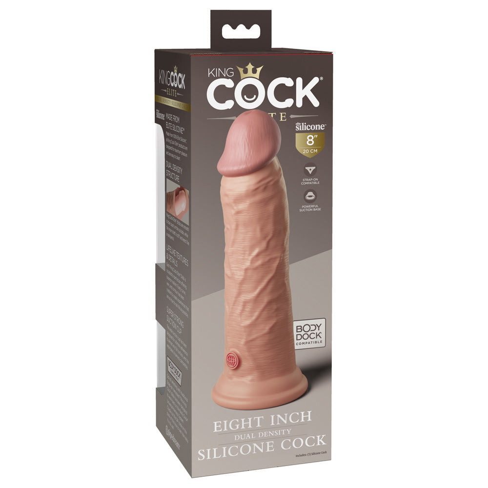 King Cock Elite 8" Dual Density Silicone Cock Light