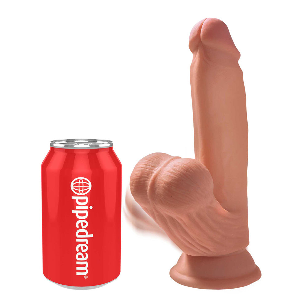 King Cock Plus 7" Triple Density Cock With Swinging Balls Tan