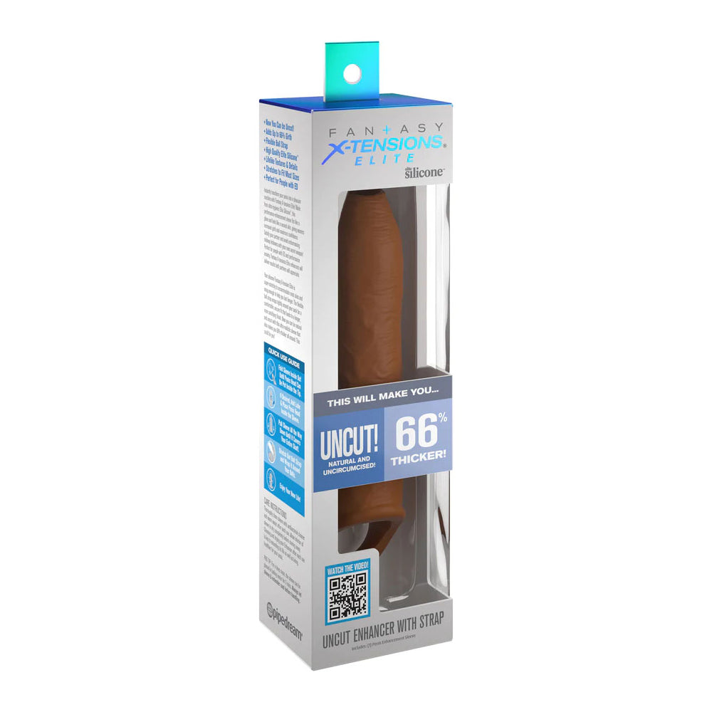 Fantasy X-Tensions Elite Uncut 7'' Extension Sleeve W/Strap Tan