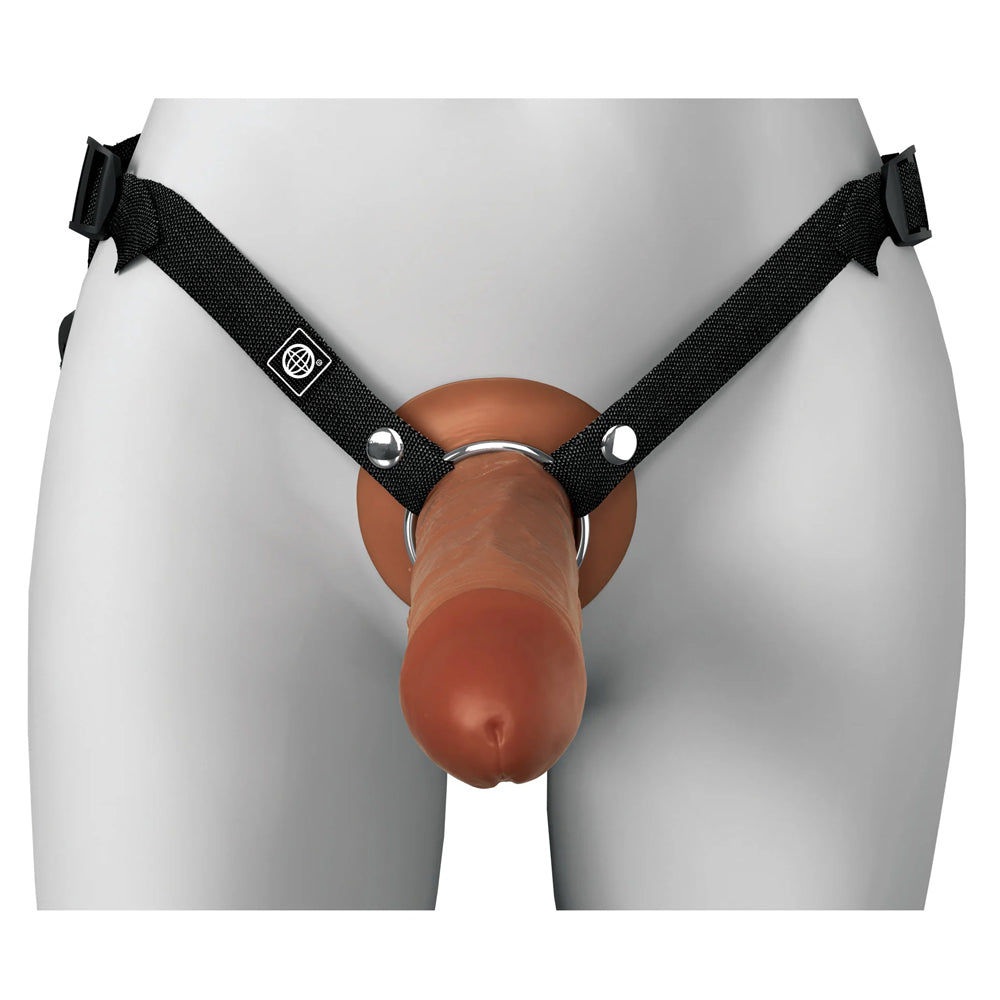 Fantasy X-Tensions Elite 8" Silicone Hollow Strap-On Dual Density Brown