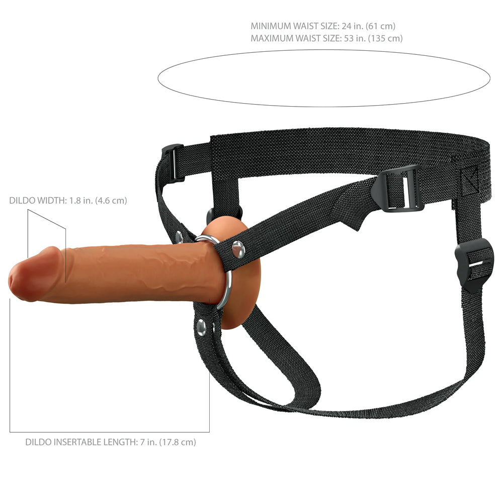 Fantasy X-Tensions Elite 7" Silicone Hollow Strap-On Dual Density Brown