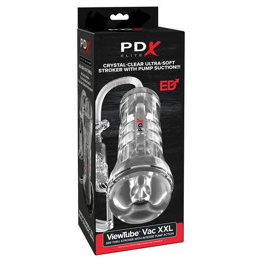 Pdx Elite Viewtube Vac XXL See-Thru Ez-Grip Pump Stroker Clear