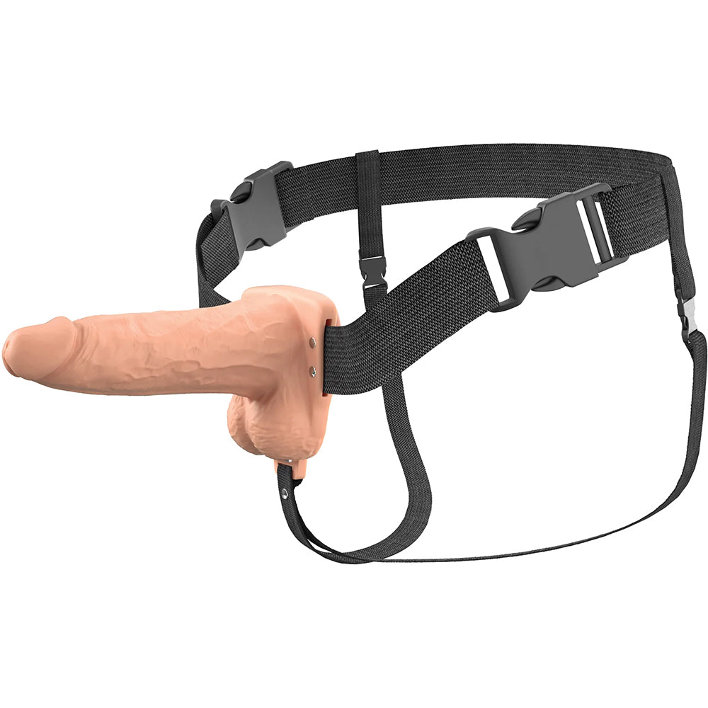 Fantasy X-Tensions Elite Vibrating 6" Silicone Hollow Strap-On Dual Density Light