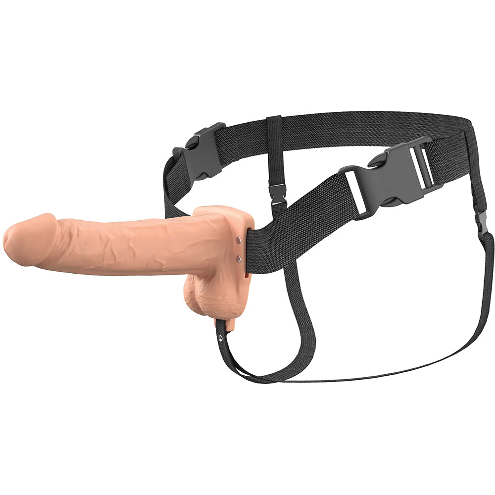 Fantasy X-Tensions Elite Vibrating 7" Silicone Hollow Strap-On Dual Density Light