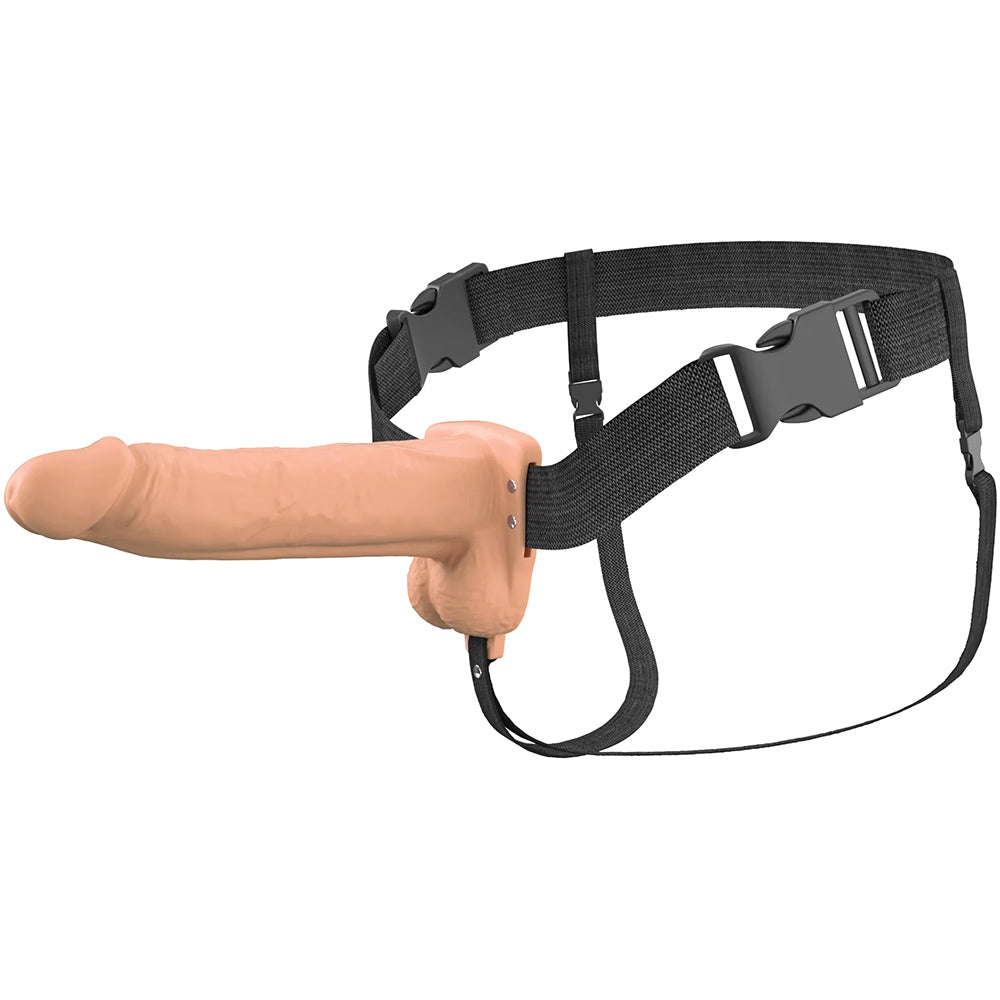 Fantasy X-Tensions Elite Vibrating 8" Silicone Hollow Strap-On Dual Density Light