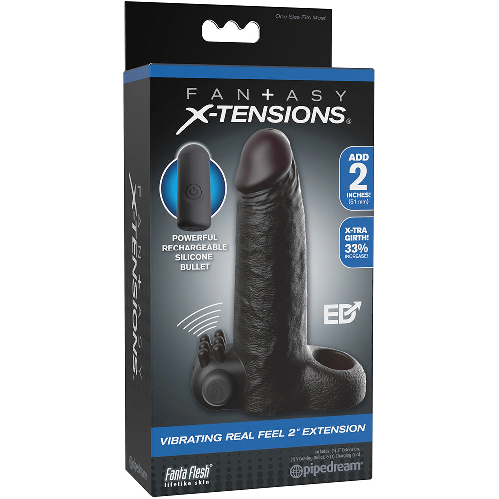 Fantasy X-Tensions Vibrating Real Feel 2" Extension Black